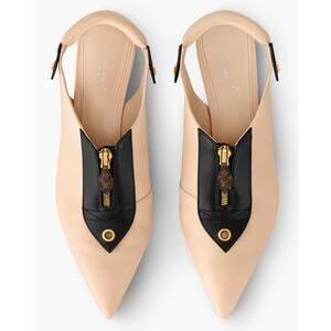 NEW Louis Vuitton Calf Leather Allure Slingback Pumps in Natural Size 39 / US 9